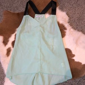 Turquoise flowy tank top